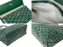 画像をギャラリービューアに読み込む, 新品未使用 GOYARD ゴヤール サンルイPM バッグ トートバッグ STLOUIPMLTY09CL09P PVC レザー ヘリンボーン グリーン 中古 4c074785