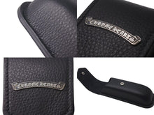 画像をギャラリービューアに読み込む, CHROME HEARTS クロムハーツ レザーアイウェアケース 眼鏡ケース ブラック レザー シルバー925 美品 中古 4c074795