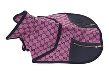画像をギャラリービューアに読み込む, 新品未使用 GUCCI グッチ ペット トレンチコート 695730 サイズM GGキャンバス レザー ピンク ネイビー ペット用 中古 4c074799