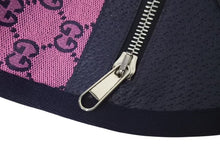 画像をギャラリービューアに読み込む, 新品未使用 GUCCI グッチ ペット トレンチコート 695730 サイズM GGキャンバス レザー ピンク ネイビー ペット用 中古 4c074799