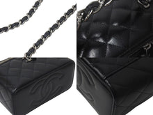 Load image into Gallery viewer, 極美品 CHANEL シャネル チェーンショルダーバッグ 2WAYバニティバッグ ココマーク ランダム番台 ブラック ラムスキン 中古 4c074815