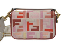 画像をギャラリービューアに読み込む, 極美品 FENDI フェンディ ミニバゲット スモール ショルダーバッグ 8BS017 ズッカ柄 マルチカラー キャンバス レザー ゴールド金具 中古 4c074818