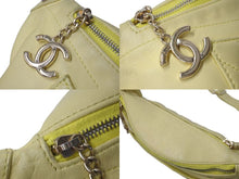 Load image into Gallery viewer, CHANEL シャネル ウエストバッグ 27番台 A57832 ココマーク キルティング ラムスキン イエロー ゴールド金具 良品 中古 4c074819