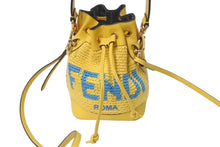 画像をギャラリービューアに読み込む, 極美品 FENDI フェンディ モントレゾール ミニ 2WAYバッグ ハンドバッグ ショルダーバッグ 8BS010 イエロー ブルー 中古 4c074822