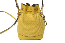 画像をギャラリービューアに読み込む, 極美品 FENDI フェンディ モントレゾール ミニ 2WAYバッグ ハンドバッグ ショルダーバッグ 8BS010 イエロー ブルー 中古 4c074822