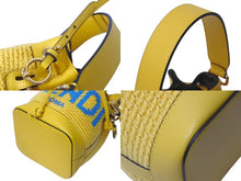 画像をギャラリービューアに読み込む, 極美品 FENDI フェンディ モントレゾール ミニ 2WAYバッグ ハンドバッグ ショルダーバッグ 8BS010 イエロー ブルー 中古 4c074822