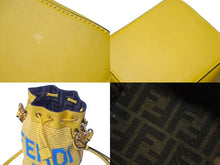 画像をギャラリービューアに読み込む, 極美品 FENDI フェンディ モントレゾール ミニ 2WAYバッグ ハンドバッグ ショルダーバッグ 8BS010 イエロー ブルー 中古 4c074822