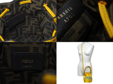 画像をギャラリービューアに読み込む, 極美品 FENDI フェンディ モントレゾール ミニ 2WAYバッグ ハンドバッグ ショルダーバッグ 8BS010 イエロー ブルー 中古 4c074822
