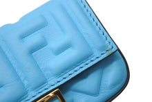 画像をギャラリービューアに読み込む, FENDI フェンディ Nano Bucket Charm Keychain ナノバケット チャーム キーホルダー ターコイズブルー 7AR844 美品 中古 4c074823