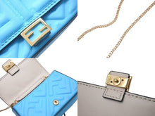 画像をギャラリービューアに読み込む, FENDI フェンディ Nano Bucket Charm Keychain ナノバケット チャーム キーホルダー ターコイズブルー 7AR844 美品 中古 4c074823