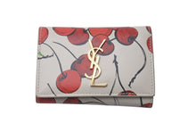 画像をギャラリービューアに読み込む, SAINT LAURENT サンローラン チェリー柄 日本限定 キーケース5連 654062 ロゴ 美品 中古 4c074847