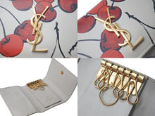 画像をギャラリービューアに読み込む, SAINT LAURENT サンローラン チェリー柄 日本限定 キーケース5連 654062 ロゴ 美品 中古 4c074847