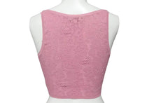 Load image into Gallery viewer, 極美品 CHANEL シャネル カメリア クロップドニットトップ P72157K10391 ポリアミド ポリウレタン ピンク サイズS 中古 4c074852