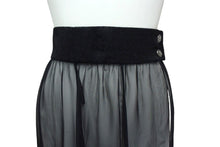 Load image into Gallery viewer, 極美品 CHANEL シャネル ロングスカート サイズ38 シースルー ココマーク ラインストーン ブラック スリット入り 中古 4c074853