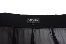 Load image into Gallery viewer, 極美品 CHANEL シャネル ロングスカート サイズ38 シースルー ココマーク ラインストーン ブラック スリット入り 中古 4c074853