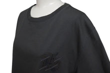 Load image into Gallery viewer, HERMES エルメス Leather patch T shirt レザーパッチ Tシャツ コットン100% グレー サイズ L 美品 中古 4c074857