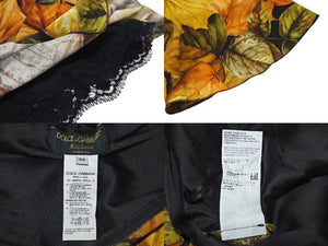 Extremely beautiful item DOLCE&GABBANA Dolce &amp; Gabbana Fall Leaf Rayon Dress, Orange, Size 36, Used, 4c074861