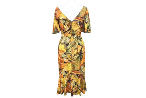 Extremely beautiful item DOLCE&GABBANA Dolce &amp; Gabbana Fall Leaf Rayon Dress, Orange, Size 36, Used, 4c074861