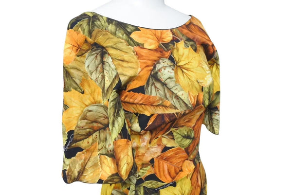 Extremely beautiful item DOLCE&GABBANA Dolce &amp; Gabbana Fall Leaf Rayon Dress, Orange, Size 36, Used, 4c074861