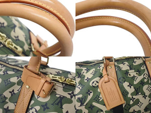 極美品 LOUIS VUITTON ルイヴィトン ×村上隆 キーポルバンドリエール55 モノグラムモフラージュ M95774 ゴールド金具 中古 4c074863