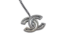 画像をギャラリービューアに読み込む, CHANEL シャネル ココマーク ネックレス 重量約12.7g メタル ブラック ライトストーン 美品 中古 4c074869