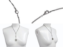 画像をギャラリービューアに読み込む, CHANEL シャネル ココマーク ネックレス 重量約12.7g メタル ブラック ライトストーン 美品 中古 4c074869