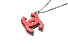 画像をギャラリービューアに読み込む, CHANEL シャネル ココマーク ネックレス 重量約4.7g シルバー ブラック レッド プラスチック 美品 中古 4c074870