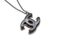 画像をギャラリービューアに読み込む, CHANEL シャネル ココマーク ネックレス 重量約4.7g シルバー ブラック レッド プラスチック 美品 中古 4c074870