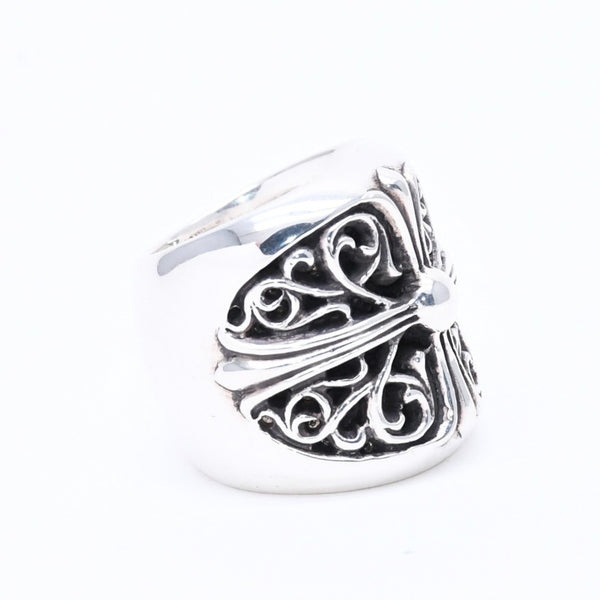 極美品 CHROME HEARTS クロムハーツ CLASSIC OVAL CROSS クラシック オーバルクロスリング 重量40.26g サイズ14号 シルバー925 中古 4a004521