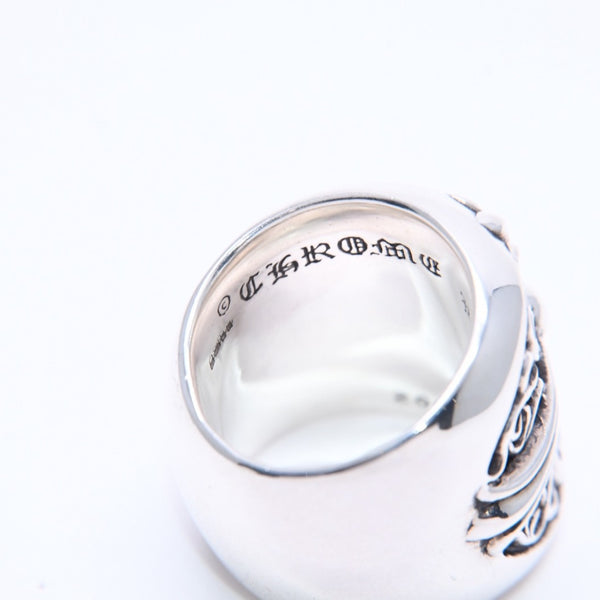 極美品 CHROME HEARTS クロムハーツ CLASSIC OVAL CROSS クラシック オーバルクロスリング 重量40.26g サイズ14号 シルバー925 中古 4a004521