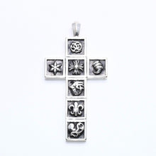 画像をギャラリービューアに読み込む, CHROME HEARTS クロムハーツ MULTI FRAMED CROSS マルチフレームドクロス ペンダントトップ 重量41.40g シルバ−925 美品 中古 4a004549