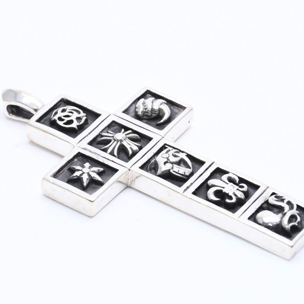 CHROME HEARTS MULTI FRAMED CROSS Pendant Top Weight 41.40g Silver 925 Good Condition Used 4a004549