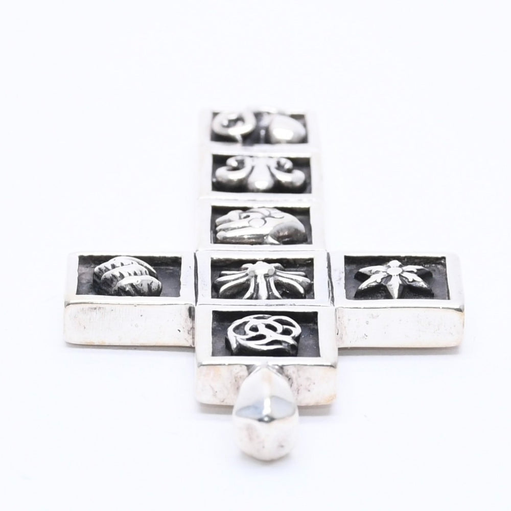 CHROME HEARTS MULTI FRAMED CROSS Pendant Top Weight 41.40g Silver 925 Good Condition Used 4a004549