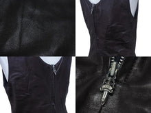 画像をギャラリービューアに読み込む, CHROME HEARTS クロムハーツ レザーワンピース ノースリーブ ブラウン クロスパッチ ダガー サイズS 美品 中古 4c074888