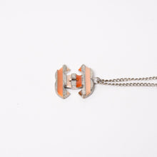 Load image into Gallery viewer, CHANEL シャネル ネックレス ココマーク ボーダー オレンジ ピンク シルバー ボーダー 重量約9.47g 05P刻印 美品 中古 4c074894