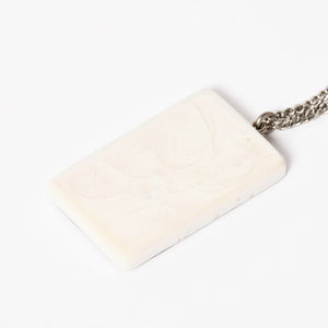 CHANEL シャネル プレートネックレス ネックレス ホワイト×シルバー シルバーチェーン 重量約16.63g 美品 中古 4c074903