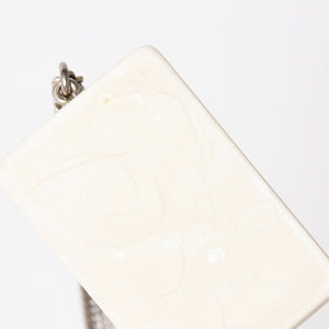 CHANEL シャネル プレートネックレス ネックレス ホワイト×シルバー シルバーチェーン 重量約16.63g 美品 中古 4c074903