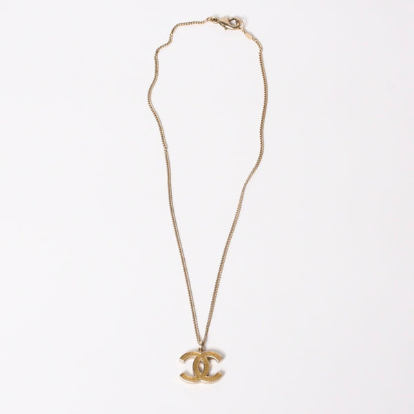 Very Good Condition CHANEL Necklace Coco Mark Gold Lamé Gold Weight Approx. 7.65g 07A Stamp Used 4c073903