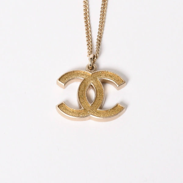Very Good Condition CHANEL Necklace Coco Mark Gold Lamé Gold Weight Approx. 7.65g 07A Stamp Used 4c073903