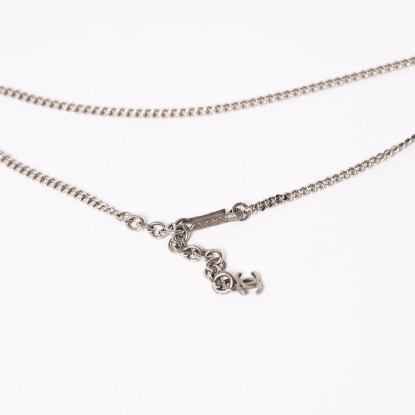 CHANEL シャネル プレートネックレス ネックレス ホワイト×シルバー シルバーチェーン 重量約16.63g 美品 中古 4c074903