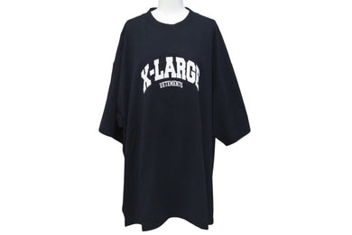 極美品 VETEMENTS ヴェトモン X-Large Logo Tee X-LARGEロゴ 半袖Tシャツ UE63TR860B サイズO ブラック 刺繍 中古 4c074972