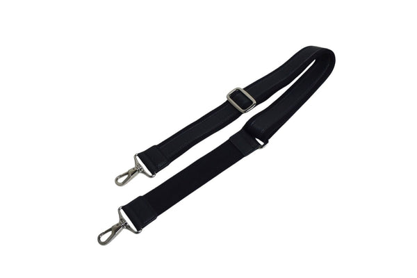 PELLE MORBIDA Shoulder strap Cotton Leather Black Navy Silver hardware Good condition Used 4c074981