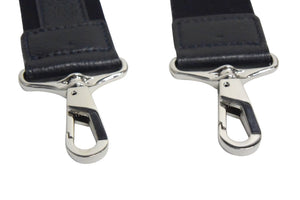 PELLE MORBIDA Shoulder strap Cotton Leather Black Navy Silver hardware Good condition Used 4c074981