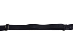 PELLE MORBIDA Shoulder strap Cotton Leather Black Navy Silver hardware Good condition Used 4c074981
