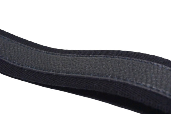 PELLE MORBIDA Shoulder strap Cotton Leather Black Navy Silver hardware Good condition Used 4c074981
