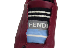 FENDI Elastic Band Sneakers Slip-on Leather Wine Red Size 37 8E6592 Good Used 4c074996
