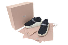 Load image into Gallery viewer, MIUMIU ミュウミュウ スニーカー 靴 厚底 レースアップ イタリア製 ブラック ホワイト サイズ36 1/2 美品 中古 4c075025