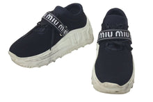 Load image into Gallery viewer, MIUMIU ミュウミュウ スニーカー 靴 厚底 レースアップ イタリア製 ブラック ホワイト サイズ36 1/2 美品 中古 4c075025