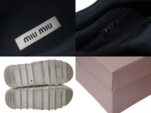 Load image into Gallery viewer, MIUMIU ミュウミュウ スニーカー 靴 厚底 レースアップ イタリア製 ブラック ホワイト サイズ36 1/2 美品 中古 4c075025