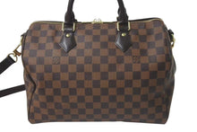 Load image into Gallery viewer, 極美品 LOUIS VUITTON ルイヴィトン スピーディ バンドリエール30 ハンドバッグ N41367 ダミエ エベヌ ゴールド金具 中古 4c075031